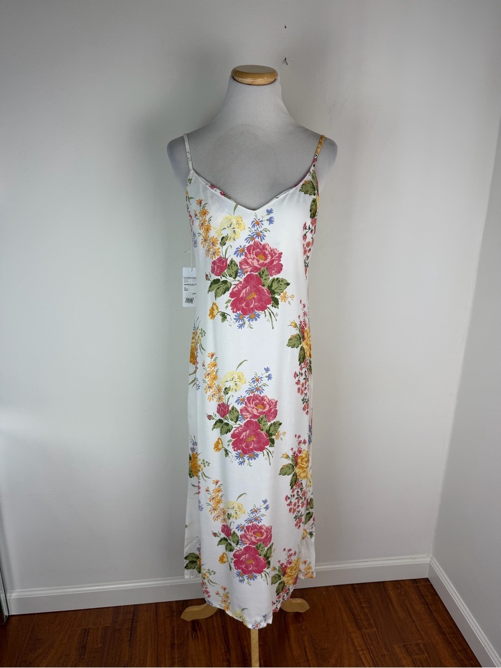 NWT Reformation Boston Bouquet Floral Midi Dress White Pink Size 6 - Picture 5 of 11